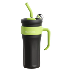 BELIEVE ME 316不鏽鋼吸管保溫杯, 霧藍色, 1.2L, 1個