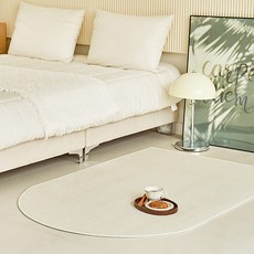 스칸디앤홈 관리쉬운 크림투톤 단모 러그 워셔블 거실 카페트 아치형