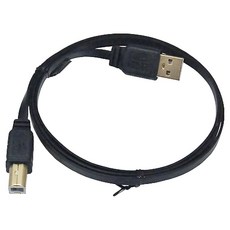 i-gota 愛購它 USB 2.0 A公-B公 黑色扁線 鍍金頭 1米 線長 超薄型設計 高速傳輸線, 1m, 1條