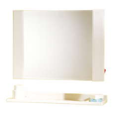 Haw Gua 華冠牌 經典防霧方型浴鏡 附三用平台, 象牙色