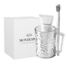 몬드스팟 투명 호텔 울퉁불퉁 욕실 양치컵 YY57496, 화이트, 1개