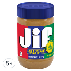 Jif 크런치 땅콩버터, 454g, 5개