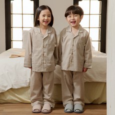 찌니야 아동용 로얄 40수 순면 긴팔 잠옷 상하의 세트