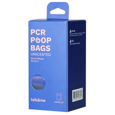 tails&me 尾巴與我 環保撿便袋 96張, 無香提把款 藍色, 8個, 1盒