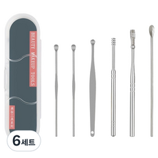 바움미루 고급 귀이개 실버 + 박스형 세트 M, 6세트