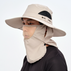 ALPHA MOUNTAIN 防紫外線戶外遮陽帽 + 護頸罩, 米色