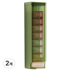 CMK免打孔內衣襪子透明分配器 小, 綠色, 2個