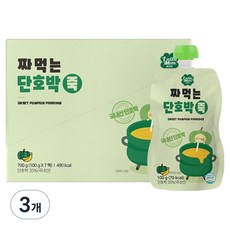 룰루맘 짜먹는 단호박죽 7p, 단호박맛, 3개, 100g
