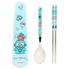 LILFANT Sanrio 不鏽鋼餐具套組, 湯匙+筷子+收納盒, 人魚漢頓, 1組