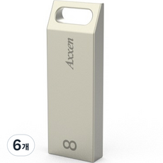 액센 U26 메탈블럭형 USB 메모리 U26, 8GB, 6개