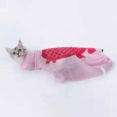 파스텔펫 고양이 샤워 그루밍 백, 레드, 1개