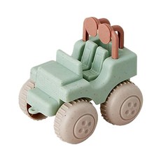 VIKINGTOYS 越野吉普車, 瑞典品牌 原裝進口 專為幼童設計的安全玩具 通過全球多項檢驗, 莫蘭迪色系薄荷可可, 1入, 15 x 8 x 6cm