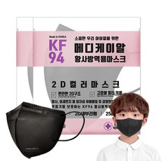 MEDIKR 鳥嘴型口罩KF94 小, 黑色, 25片, 2盒