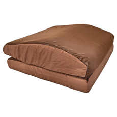 Dr.Air 透氣專家 3D透氣網布辦公室記憶坐墊 + 腰靠墊組 釋壓慢回彈記憶棉 1組, 咖啡色