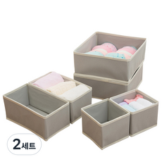 OON 부직포 다용도 정리함 3종 x 2p 세트, 그레이, 2세트