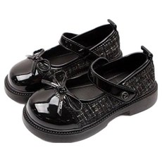 Lulushu 女童斜紋拼色蝴蝶結鞋 RA112