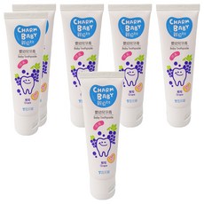 雪芙蘭 CHARM BABY 親貝比 嬰幼兒牙膏, 葡萄口味, 低氟, 50g, 6個