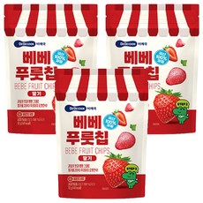 베베쿡 유아용 베베 푸룻칩 딸기, 12g, 3개