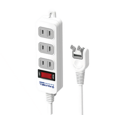 POLYWELL 寶利威爾 2孔電源延長線1切3座 PW15-T05-A019, 1.8m, 白色, 1條