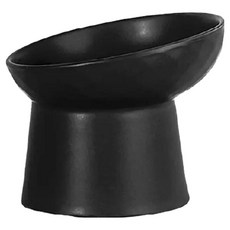 寵物陶瓷碗 10號斜口碗, 黑色, 1個