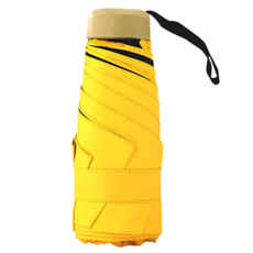 迷你抗UV口袋傘 六骨五折, 繽紛黃