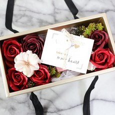 JOART 康乃馨造型胸針玫瑰花禮盒, 紅色