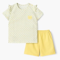 unifriend 女童透氣可愛貓咪五分袖家居服上下套裝