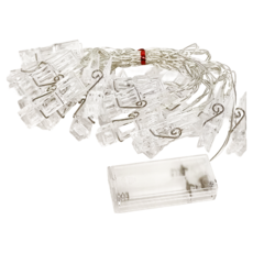 LED裝飾燈串 3M 電池 夾子 (暖白), 1組