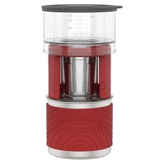 oceanrich 3合1 旋轉手沖咖啡機 280ML 單次沖泡 360° 旋轉滴濾 濾袋/濾網/茶 方便攜帶, X7, 紅色