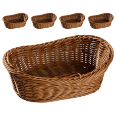 Moonlight Market 橢圓藤編收納籃, 單色, 5個