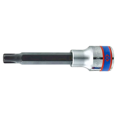 KING TONY 六齒軸心起子頭套筒, M9 100mm, 鉻釩合金鋼, 矽合金鋼(S2), 內六齒軸心螺絲用, 1個