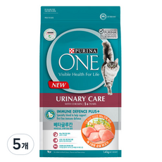 퓨리나원 캣 기능성 사료, 유리너리+결석, 1.4kg, 5개