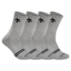 데상트 남성용 스포츠 파일 앞투선 중목양말, 그레이, 4세트
