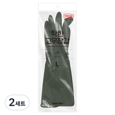 롯데이라이프 착한 고무장갑 양손 세트, 다크그레이, 대(L), 2세트