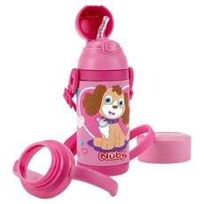 Nuby 3D超輕量不銹鋼真空學習杯, 甜心犬, 385ml, 1個