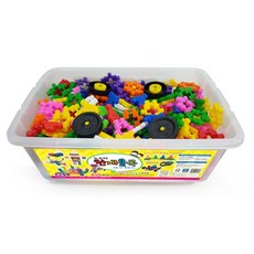 국민교육사 뉴 꼬마 천재 사각 십자 + 인형 + 원형 블록 세트 410p, 1개