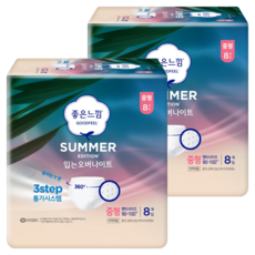 좋은느낌 썸머 입는오버나이트, 중형, 8개입, 2세트