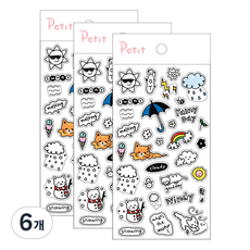 Petit 設計貼紙, 手繪天氣(PD890), 6個