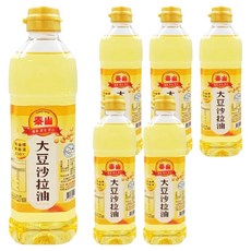 泰山大豆沙拉油 適合煎煮炒炸各式烹調 低油煙耐高溫230°C, 600ml, 6瓶