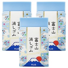 PLUS 御守富士山橡皮擦, 鶴 藍色, 3個