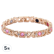 Homesell 磁性手鍊 玫瑰金 20cm, 5個