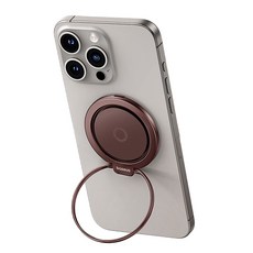 베이스어스 360도 회전 아연 합금 마그네틱 휴대폰링 그립톡 거치대, 골드, 1개