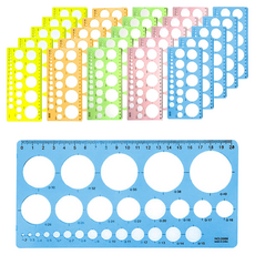 Bluemato 圖形尺3 2088 各尺寸圓形 20cm, 隨機出貨, 2套