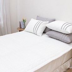 日常竹製泡泡紗夏季薄墊, 白色