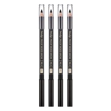미샤 스머지프루프 우드 아이브로우 펜슬, 블랙, 4개