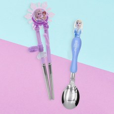 LILFANT 冰雪奇緣2不鏽鋼學習筷+湯匙組 FRO6013, 混色, 1組