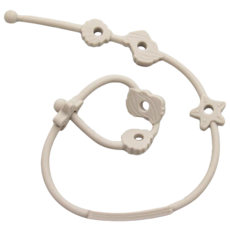 OhBabyLying 矽膠玩具鏈, 杏色, 柔軟安全, 一體成型設計, 防掉落, 方便攜帶, 1條