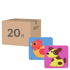 ariati 磁性拼圖 小狗 + 公雞, 20片, 1套, 混和顏色