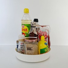 요고모지 360도 회전 다용도 미끄럼방지 정리함, 1개, 크림화이트