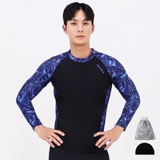 AQUATICA 男款插肩防曬長袖泳衣 AQAMAW+彈性泳帽+收納袋組